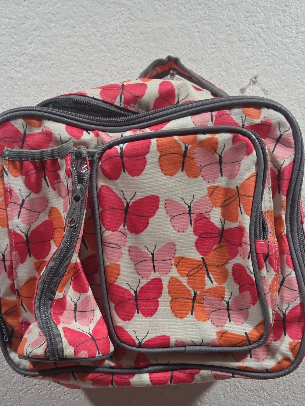 Butterfly Print Women's Backpack - Pink & Orange